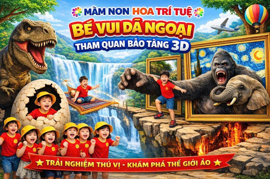 Các bé Mầm non Hoa Trí Tuệ trải nghiệm Bảo tàng 3D Đà Nẵng.Học mà chơi, chơi mà học. 1 mầm non hoa trí tuệ - bé vui dã ngoại